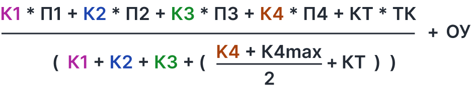 Формула конкурсного бала